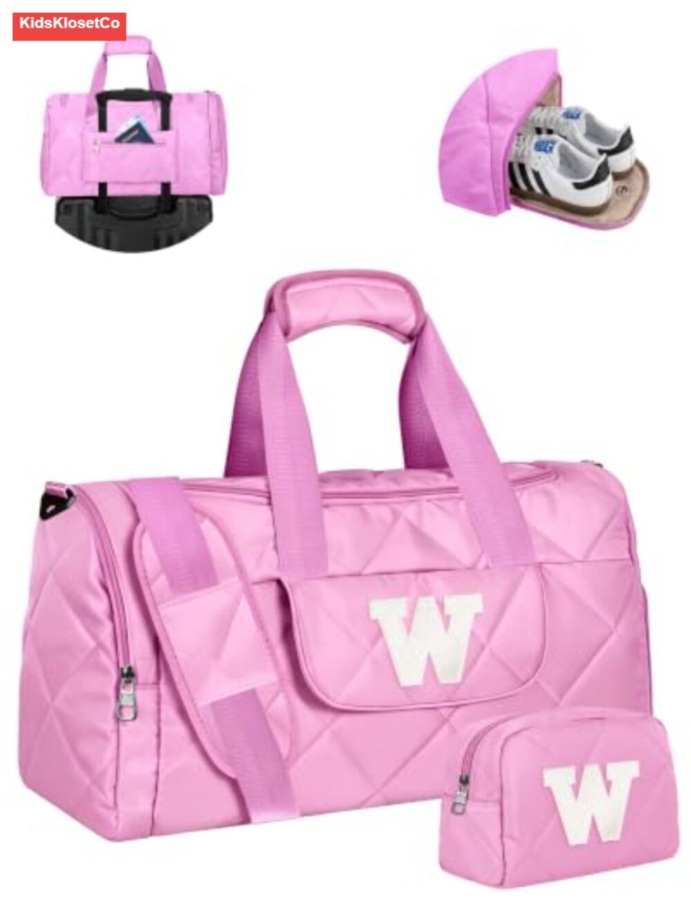 Personalized Overnight Duffel Bag with Toiletry Bag, Shoe Compartment, Carry On